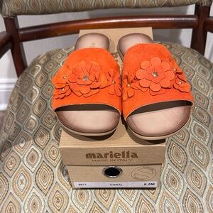 MARIELLA Coral Floral Slide Sandals